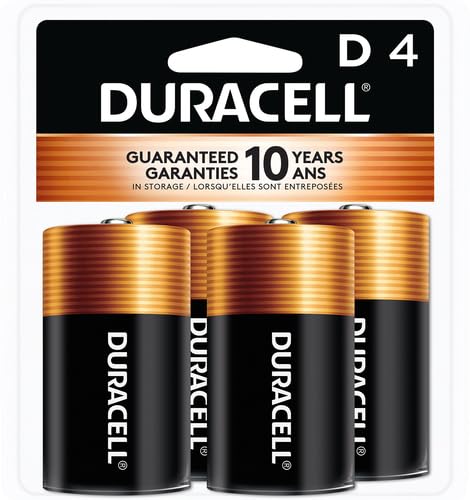 Image of DURACELL Coppertop D Batteries, 4 Count (3 Pack), D Battery with Long-Lasting Power, All-Purpose Alkaline Battery for Household and Office Devices
