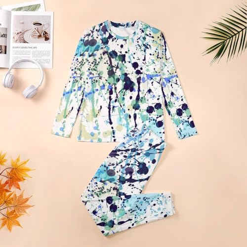 Pajamas Sets for Men Funny 2 Piece Casual Long Sleeve Loungewear Round Neck Top with Long Pants Comfy Warm Sleepwear2