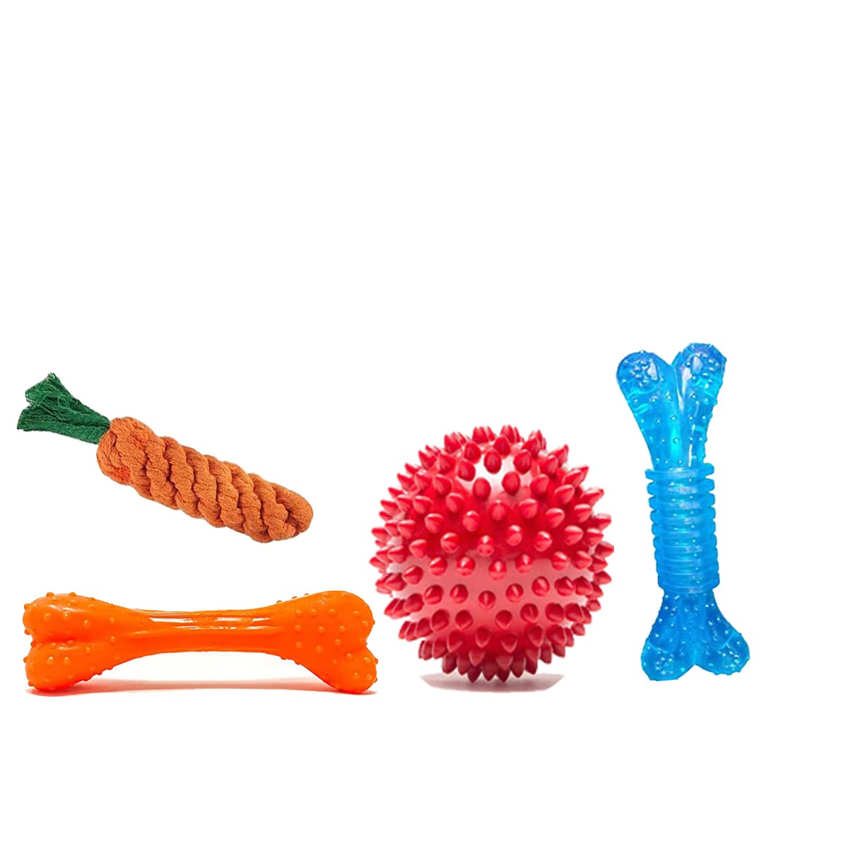 Putku Creations Dog Rope Toys + Dog Toys + Chew Toys + Toys for Puppy + Chew Hard Spike Bone for Dog + Dog Cotton + Poly Mix Chew Toys, Combo Pack-4 (Color May Vary) (B0B2K289GM) Amazon Price History, Amazon Price Tracker