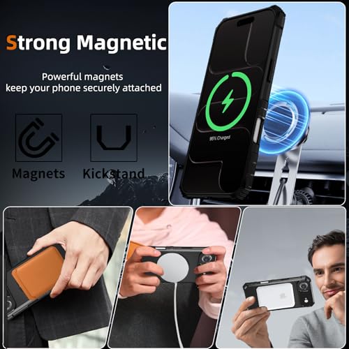 Coque iPhone 17 Air compatible MagSafe béquille antichoc robuste avec écran