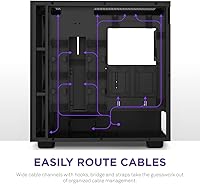 Vista 23 de NZXT H7 Flow RGB - Carcasa compacta ATX para juegos de PC de media torre - Panel frontal perforado de alto flujo de aire - Panel lateral de vidrio