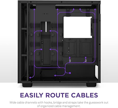 Miniatura 23 de NZXT H7 Flow RGB - Carcasa compacta ATX para juegos de PC de media torre - Panel frontal perforado de alto flujo de aire - Panel lateral de vidrio