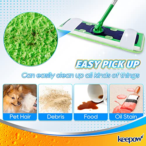 Keepow Xl Dry Sweeping Cloths For Swiffer Xl Sweeper, Reusable & Washable Microfiber Mop Pad Refills, Wet Mopping Cloths For Surface/Hardwood Floor Cleaning, 4 Pack #TOP5
