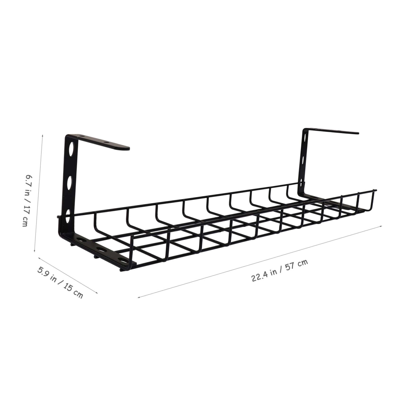 Tofficu 1 pièce Support de Gestion des Câbles Fer sous Bureau Rack de Rangement pour Câbles Noir pour Bureau et Maison pour Études et Salons