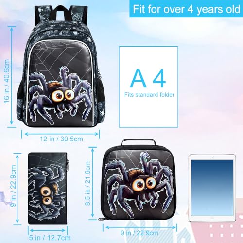 Image of 3PCS Dinosaur Backpack for Boys, 16 Inch Kids Water Resistant Preschool Elementary Kindergarten Bookbags and Lunch Box | Kids
