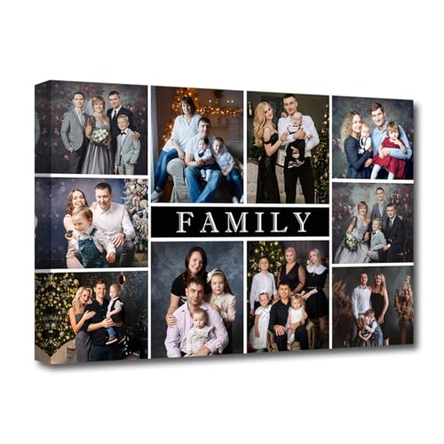 CXHOSTENT Collage Canvas Prints with Your Photos Personalized Multi Pictures for Wall Customized Collage Photo Canvas Wall Art For Home Decor Framed (Custom-A6, 8.00' x 12.00')