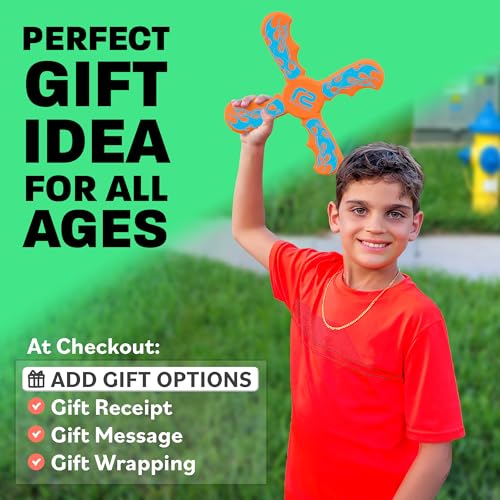 Image of Boomerang for Kids - Boo Basket Stuffers for Kids Boys and Girls Gift Ideas - Kids Stocking Fillers & Fun Outdoor Toys - Funny