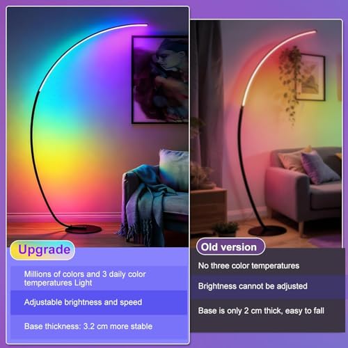 Lámparas de pie con 3 temperaturas LED regulables y millones de colores RGB 6