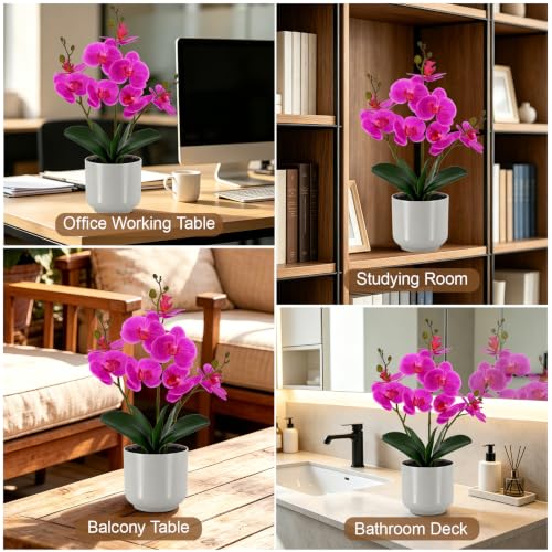 BTHM DSGN Faux Orchid 17.5” Tall Artificial Flower Indoor for Home Decor - image 7