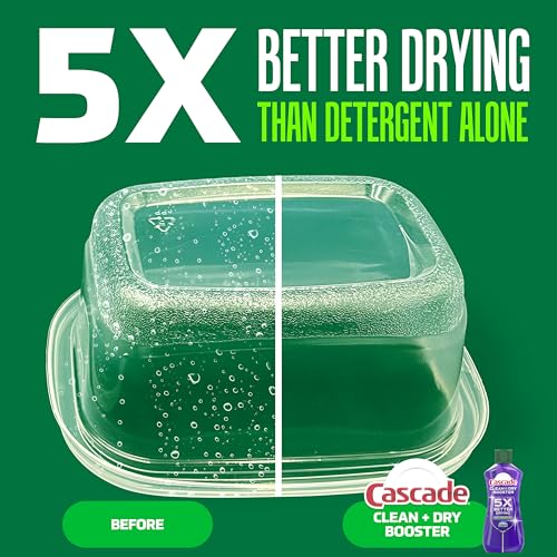 Image of Cascade Rinse Aid Clean & Dry Booster Dishwasher Rinse Aid Liquid for Spotless, Streak-Free Dishes, Works with Dishwasher Detergent, Dishwasher Gel, Pods, or Tablets, Powerful Dry Booster, 16 oz
