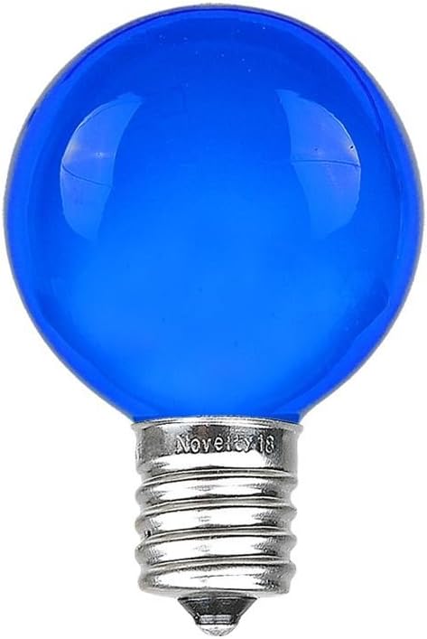 Novelty Lights Incandescent G30 Globe Replacement Bulbs - Outdoor Individual Bulbs for Events, Holiday Parties, Patios, and More - C7/E12 Candelabra Base, 5 Watt Lights (Orange, 25 Pack)