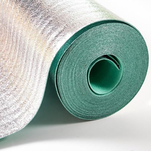 3mm Silver Wood Flooring & Laminate Underlay Foil Damp Proof Membrane Moisture Barrier Underlayment for Covers 15m(1 x Rolls)