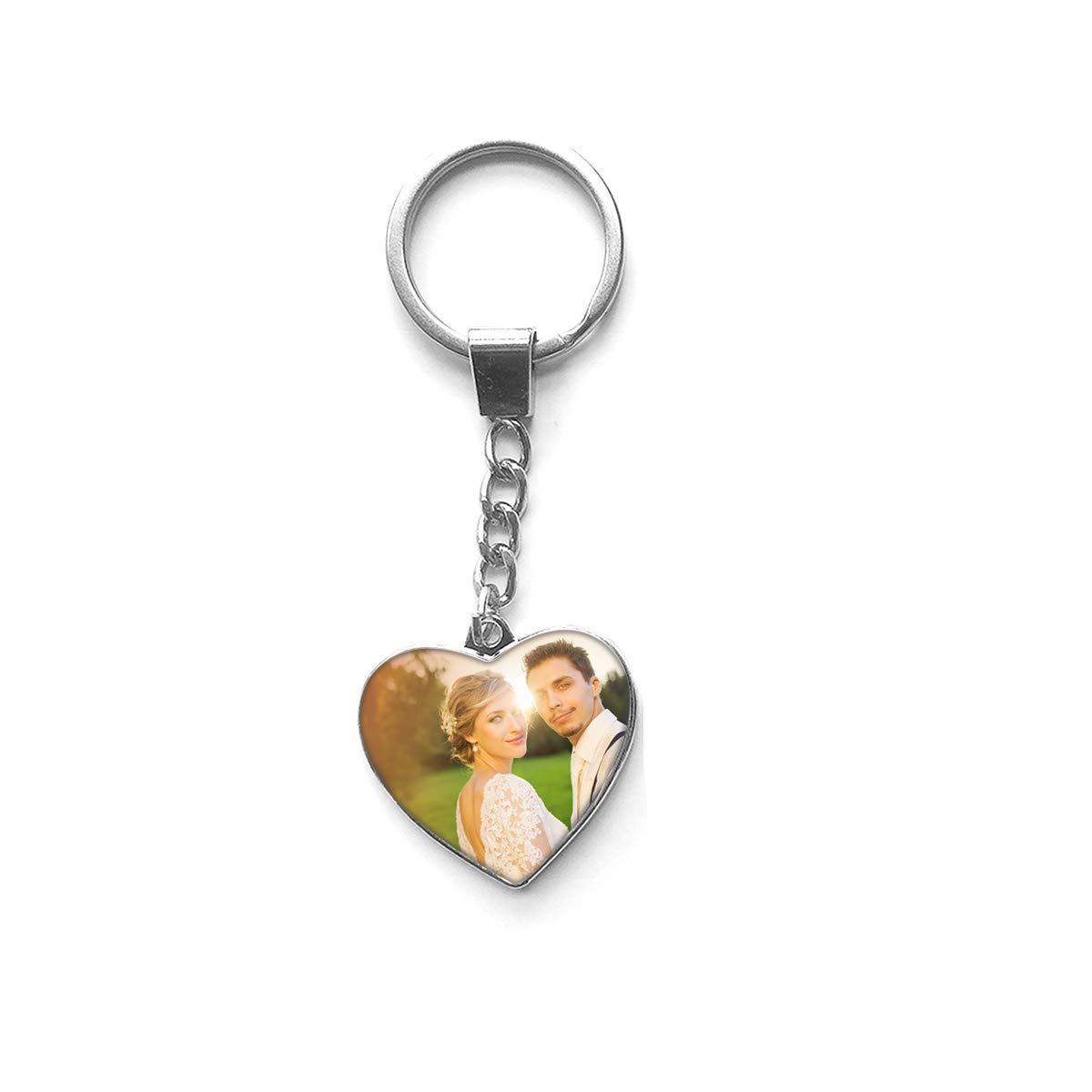 Styletify Custom Photo Keychain,Crystal Keychain Set Personalized Keyrings Double-Sided Customized Keychain with Picture Heart