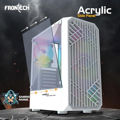 Image of FRONTECH WAR Machine FT-4350 Gaming Computer Cabinet with 4x120mm LED Fans & Acrylic Side Panel (FT-4350)