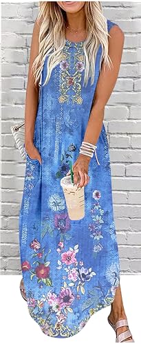 Image of CHUNTIANRAN Maxi Dresses for Women Summer Outfits Boho Beach Long Dresses Casual Sundresses Resort Wear for Women 2026