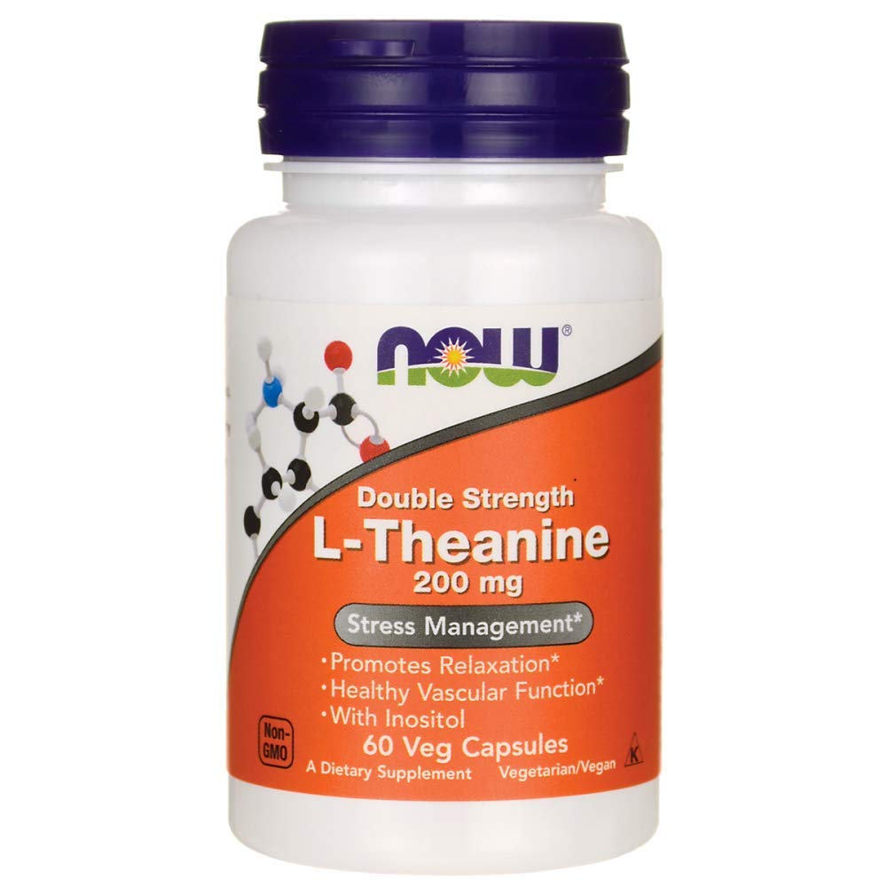 L-Theanine, Double Strength, 200 mg, 60 Veg Capsules NOW-00147
