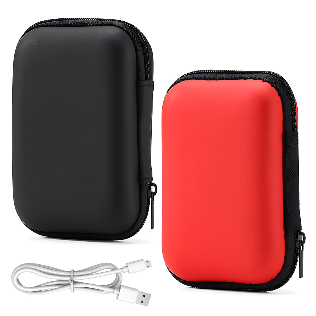 Reccisokz 2 Pieces Hard Drive Case, 4.5 Inch power bank case, Shockproof And Waterproof Hard Drive Bag, Multi-Function Storage Carrying Universal Travel Case For Small Electronics And Accessories