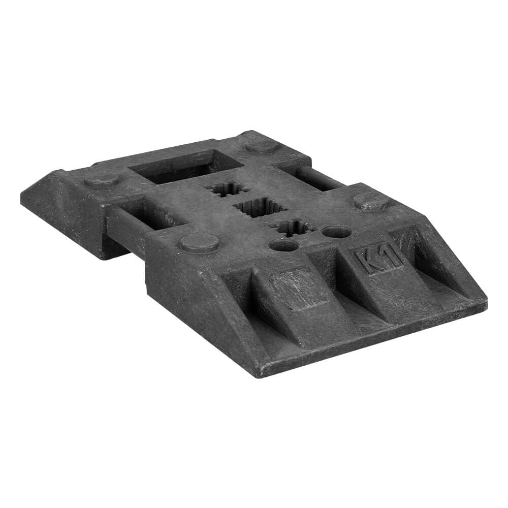 Absperr-Set, 2 m EURO1 Schrankenzaun, Fußplatten + 5 Blitzleuchten Gelb + ZTV-SA aus Kunststoff, Art.-Nr. 608008 | Schrankenzaun | Absperrschranke | Absperrzaun