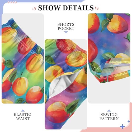 Pajama Pants Sleep Pants Soft Elastic Waist Pajama Lounge Pants Peaches Watercolor Pattern for 6-14 Years Old4