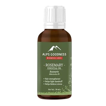 Alps Goodness Rosemary Essential Oil for Hair Growth, Skin Care & Aromatherapy | Pure & Natural | Steam Distilled | Nourishes Roots | Enhances Volume & Shine | 1.01 Fl Oz 30ml