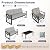 Mvpipi Aluminum Patio Furniture Set, 5 Piece Outdoor Metal Furniture Set w/Rocking Swivel Chairs, 7 Seats Balcony Conversation Sets with Coffee Table, Thick Cushions for Backyard, Poolside, Gray
