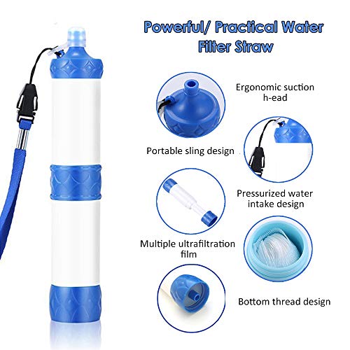 Ajcoflt Filtro de Água ao ar livre Sistema de Filtração de Purificador de Água de Palha Projeto de L