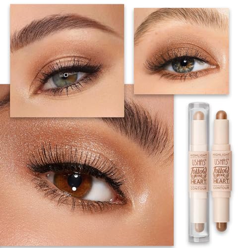 2 In 1 Highlight and Contour Stick, Cream Contouring Bronzer Makeup Stick Lightweight Bright Colour Corrector Sculpting Facial Long Lasting Waterproof Contour Stick - Image 6