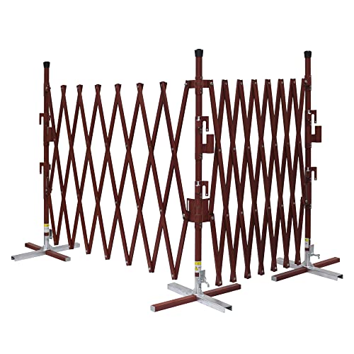 オレゲート 高さ0.9×最大幅2m×2m OG0922 アルミゲート アルミ フェンス 門扉 間仕切り ペットゲート 連結可能 (木目調ブラウン)