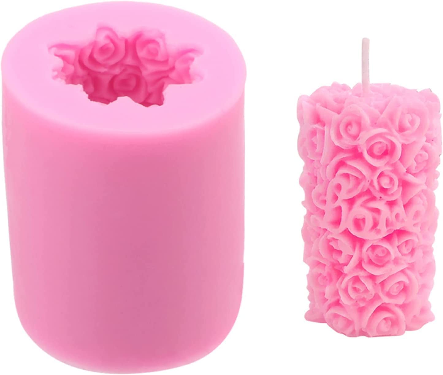FirstTry Cylinder Rose Flower Candle Mold I Fondant Silicone Scented Wax Mould I Succulent Molds | Handmade Candles Making | for Mousse Dessert Soap Cake DIY Decorating-image-17