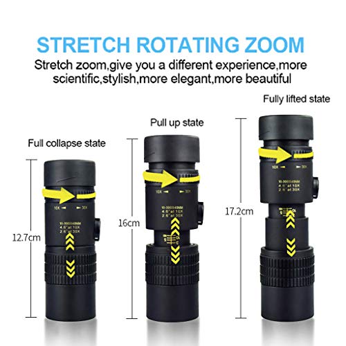 4K 10-300X40mm Super Telephoto Zoom Monocular Telescope with Tripod, for Phone, Anti-Shake Phone Camera Lens,Bird Watching Hunting Camping Travelling Hiking-US (4K 10-300X40mm-A)