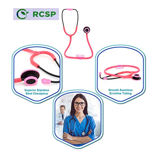 Image of RCSP Deluxe Matt Acoustic Stethoscope for doctors and medical students (PINK)