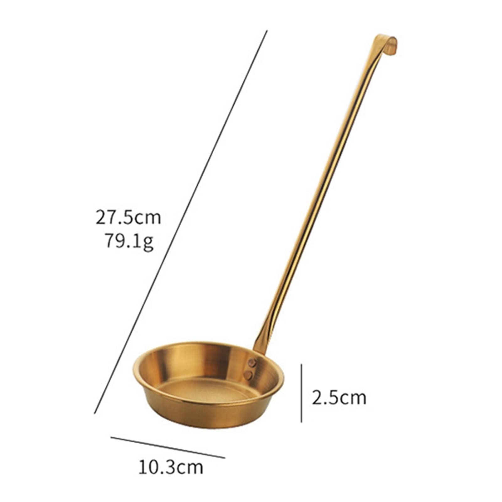 JINGYAN Teelöffel Long Handle Stainless Steel Round Meat Pie Spoon Fried Food Ladle Serving Kitchen