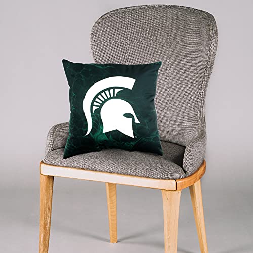 Image of Michigan State Spartans 2 Sided Color Swept Decorative Pillow, 16 inch, Made in The USA