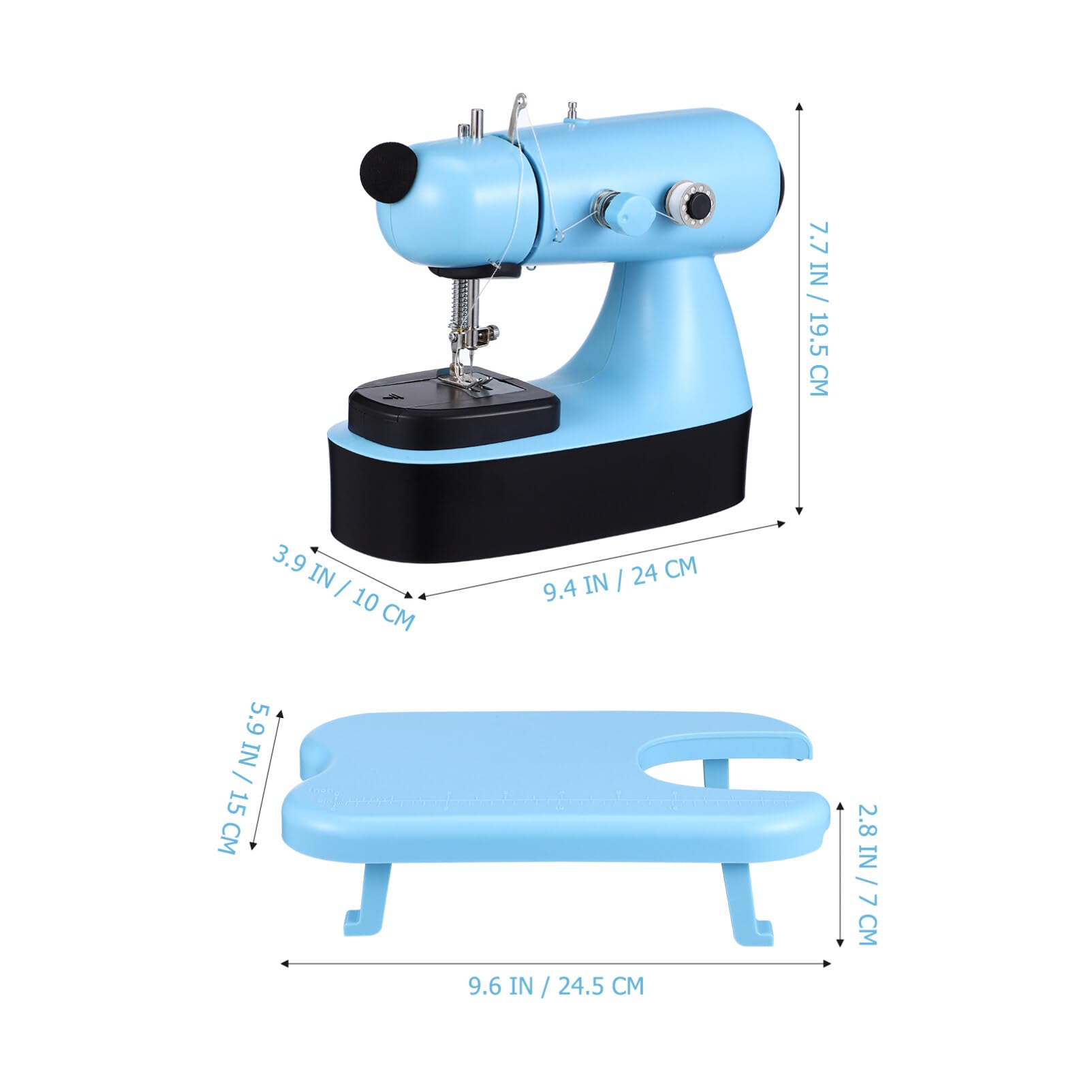 Máquina de coser for principiantes Mini: Pequeña máquina de coser for niños adultos - Máquina de coser eléctrica con placa de expansión de bolsas con luz LED - Acolchado portátil for viajes en casa