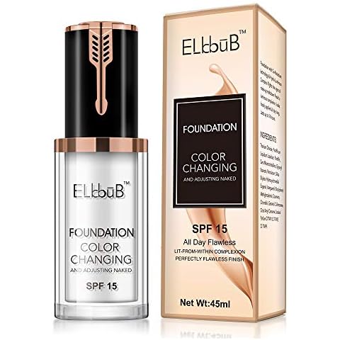 Color Changing Foundation - Matte Oil Control Concealer Liquid Foundation with Hyaluronic Acid & SPF 15 - Fragrance-Free, Warm Skin Tone - 45ml Cover