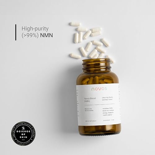 Miniatura 3 de Novos Boost NMN - Contiene 250 mg de NMN de alta pureza, 60 cápsulas, apoya la reparación celular y la protección del ADN, aumenta el NAD+