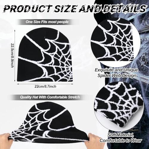 Image of Ramede 4 Pcs Y2k Beanie - Double Sided Graphic Beanies for Men and Women, Acrylic Knitted Y2k Hats Accessories