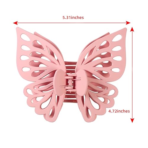 Miniatura 7 de Pinzas grandes para el cabello pinzas para el cabello de mariposa pinzas de mariposa huecas pinzas de agarre fuerte antideslizantes abrazaderas para
