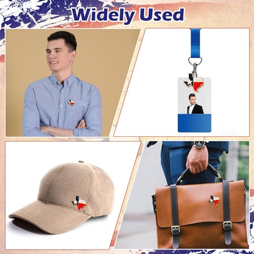 Image of Landical 50 /80 Pcs Texas Pin Bulk State Shape Flag Texas Souvenir Gift Us American Flag Lapel Pin for Patriotic Traveler