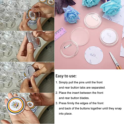 Acrylic Button Pin Badge Luorng 8 Sets 58Mm / 2.28 Inch Clear Round Pin Blank Buttons Badges Kit For Diy Crafts And Craft Activities, Acrylic Button Badges #TOP1