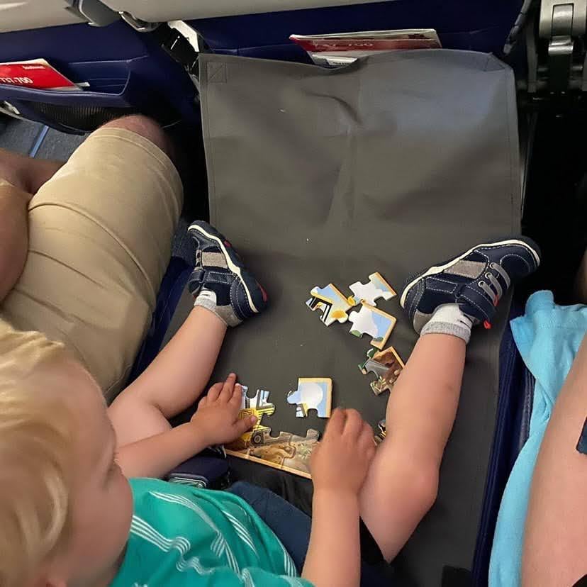 Miniatura 5 de Extensor de asiento de avión para niños  Cama de avión para niños pequeños  Mayor comodidad mientras viajas para niños pequeños  Ligero  Esencial de