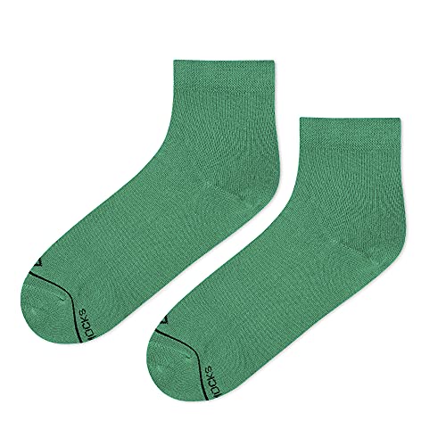 Image of DYNAMOCKS Men & Women Ankle Length Socks (Pack of 1 Pair; Green; Combed Cotton; Anti Odour; Breathable; Durable)