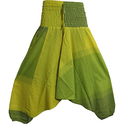 Men's Aladdin Alibaba Plaid Gypsy Hippie Smocked Elastic Waist Yoga Harem Pants