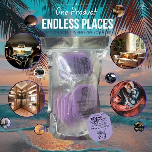 Image of Wonder Wafers 75 Count Air Fresheners Individually Wrapped, Pina Colada Fragrance