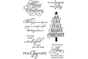 Merry Christmas Blessing Words Clear Stamps for Card Making Clearance