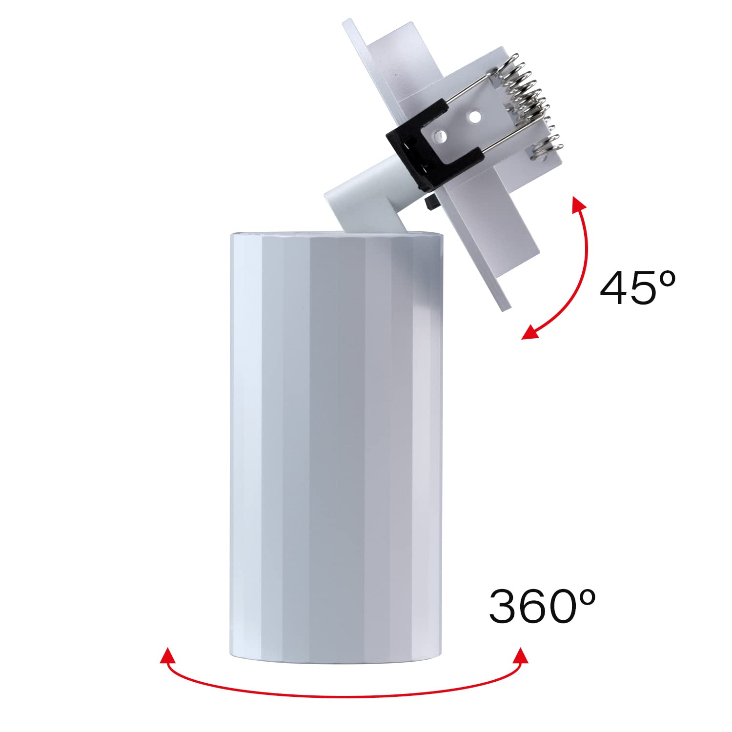 Popp® Aplique circular empotrable orientable GU10 foco BEAM *bombilla no incluida (BLANCO, Pack 5 unidades)