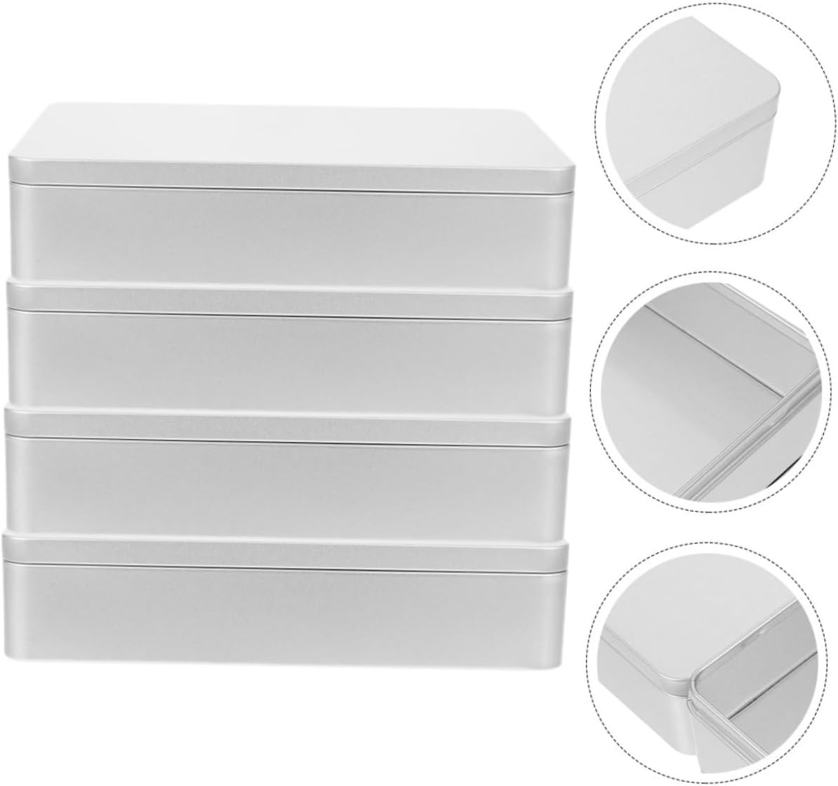 8pcs Decorative Box Metal Storage Containers Small Metal Holder Lids Toy Organizers