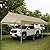 Shintenchi 10x20ft Heavy Duty Carport with UV Resistant Canopy, Powder-Coated Steel Frame, Easy to Assemble Portable Garage, Stable Carport for Car, Bike, Camp, Outdoor Storage (Khaki)