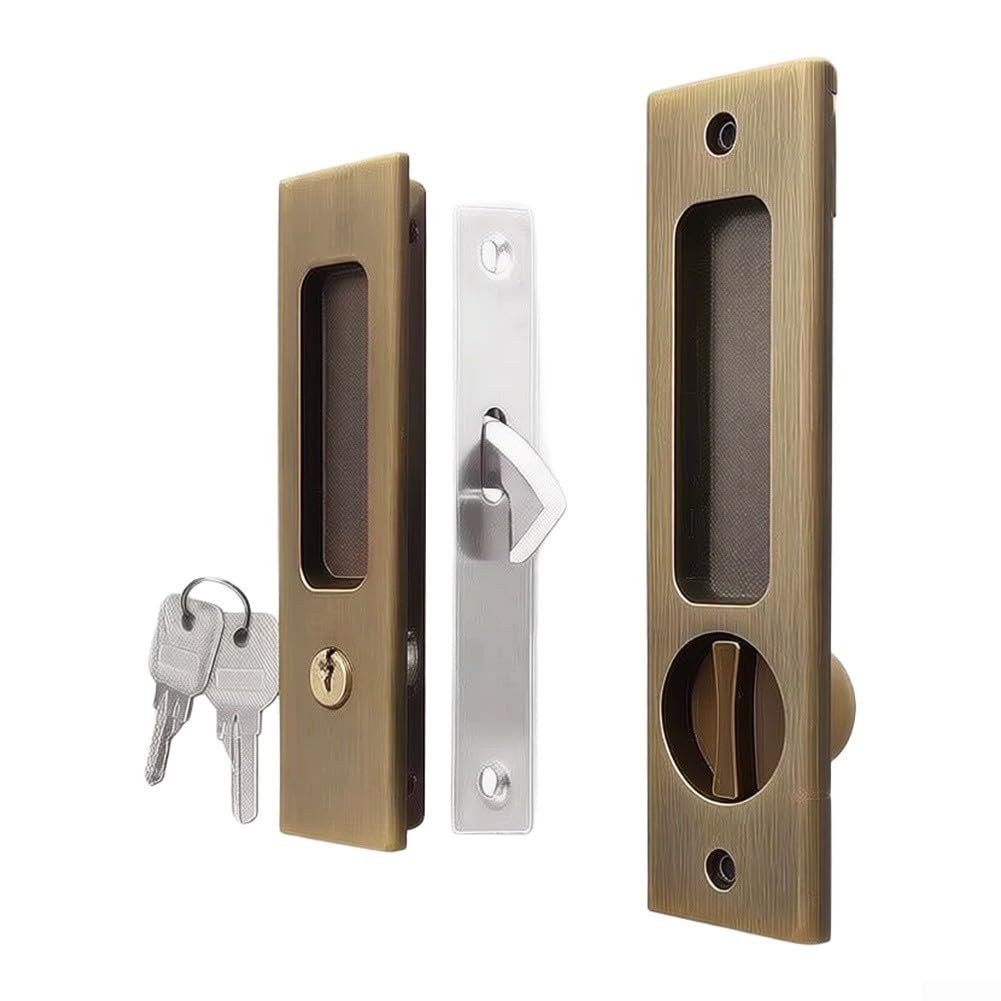 Cerradura Privacidad Puerta para bolsillo Plano Metal Cerradura(Antique Green)