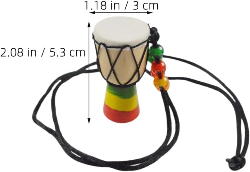 NOLITOY Mini Drum Pendant Necklace Set of 6, Wooden Charm Jewelry image 2
